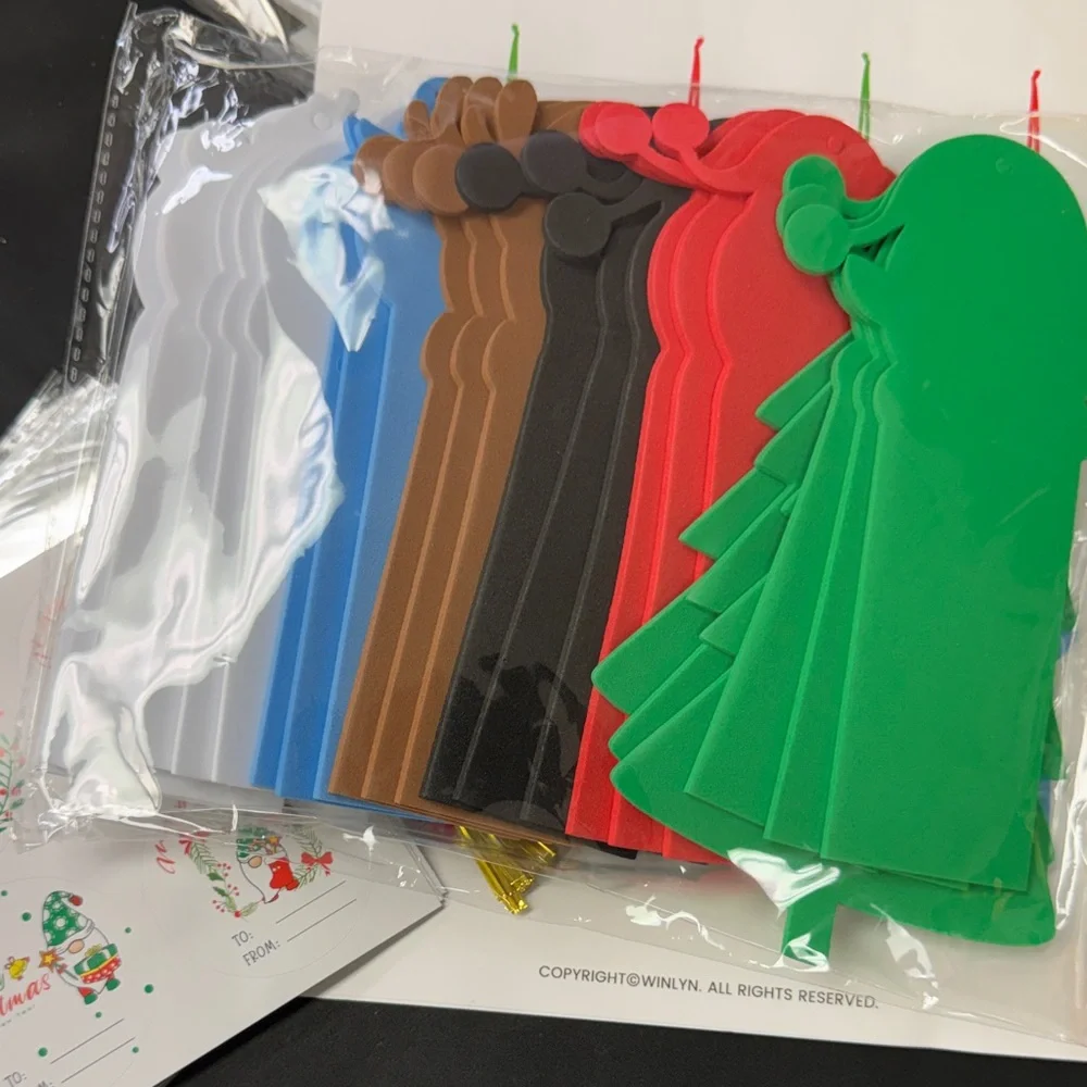 Winlyn DIY Christmas Bookmark Set - Festive Multi-Color image create 8 designs